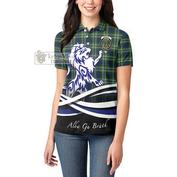 Swinton Tartan Women's Polo Shirt with Alba Gu Brath Regal Lion Emblem - Tartan Vibes Clothing