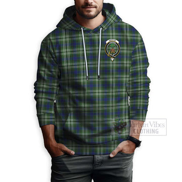 Swinton Tartan Hoodie with Family Crest and Bearded Skull Holding Bottles of Whiskey - Tartan Vibes Clothing