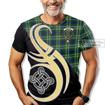 Swinton Tartan T-Shirt with Family Crest and Celtic Symbol Style - Tartan Vibes Clothing