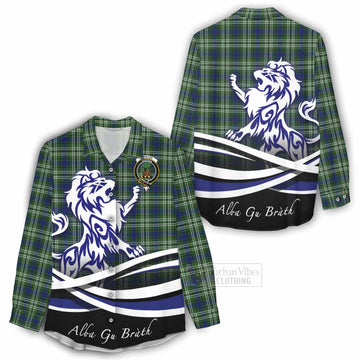 Swinton Tartan Women's Casual Shirt with Alba Gu Brath Regal Lion Emblem - Tartan Vibes Clothing