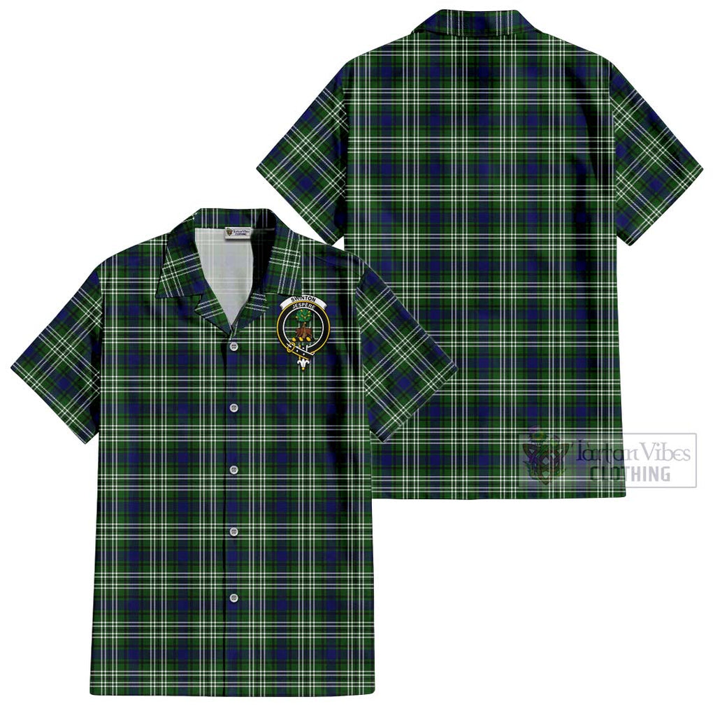 Swinton Tartan Cotton Hawaiian Shirt with Family Crest - Tartan Vibes Clothing