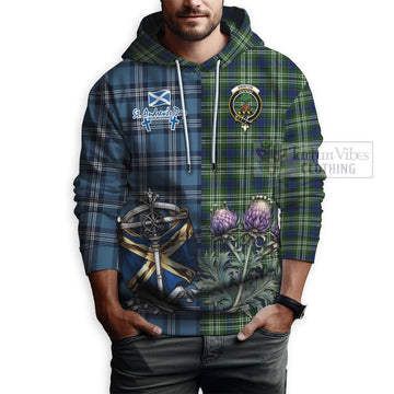 Swinton Tartan Hoodie Happy St. Andrew's Day Half Tartan Style - Tartan Vibes Clothing