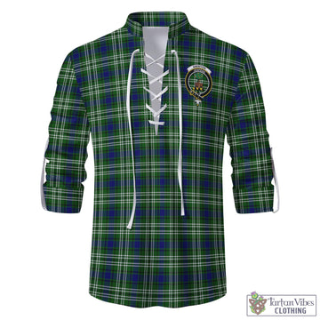 Swinton Tartan Men's Scottish Traditional Jacobite Ghillie Kilt Shirt with Family Crest - Tartan Vibes Clothing