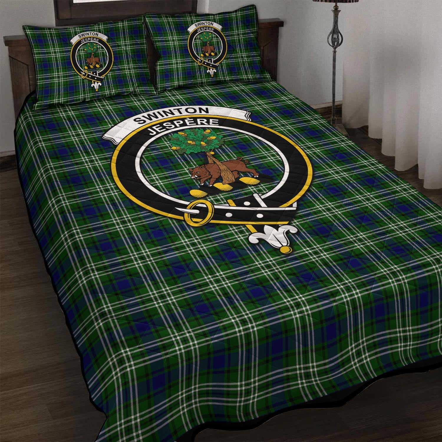 Swinton Tartan Quilt Bed Set with Family Crest - Tartan Vibes Clothing