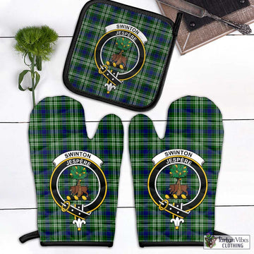 Swinton Tartan Combo Oven Mitt & Pot-Holder with Family Crest - Tartan Vibes Clothing