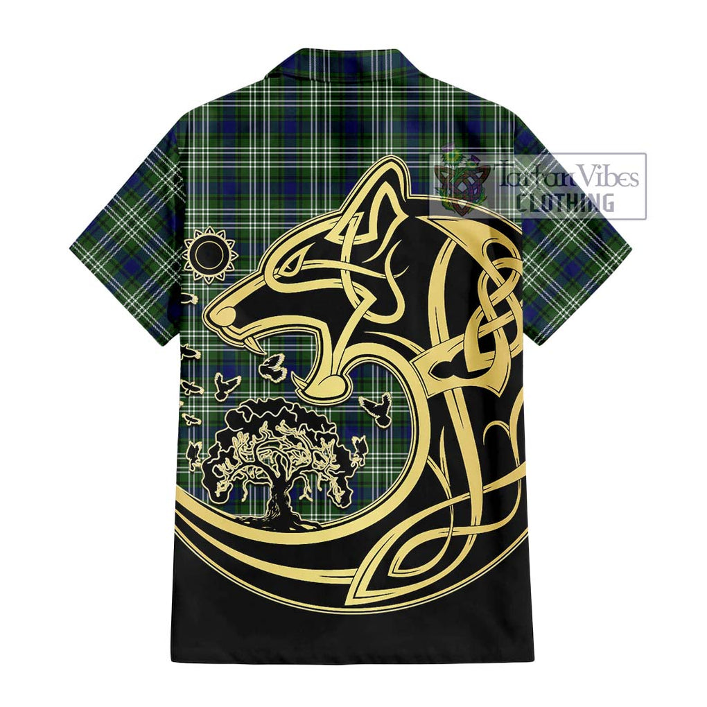 Swinton Tartan Hawaiian Shirt with Family Crest Celtic Wolf Style - Tartan Vibes Clothing