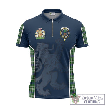 Swinton Tartan Zipper Polo Shirt with Family Crest and Lion Rampant Vibes Sport Style - Tartan Vibes Clothing