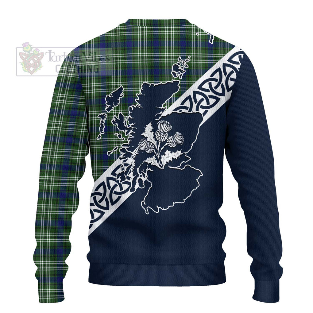 Swinton Tartan Ugly Sweater Featuring Thistle and Scotland Map - Tartan Vibes Clothing