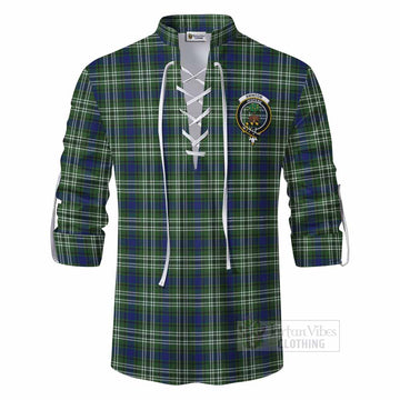 Swinton Tartan Ghillie Kilt Shirt with Family Crest DNA In Me Style - Tartan Vibes Clothing