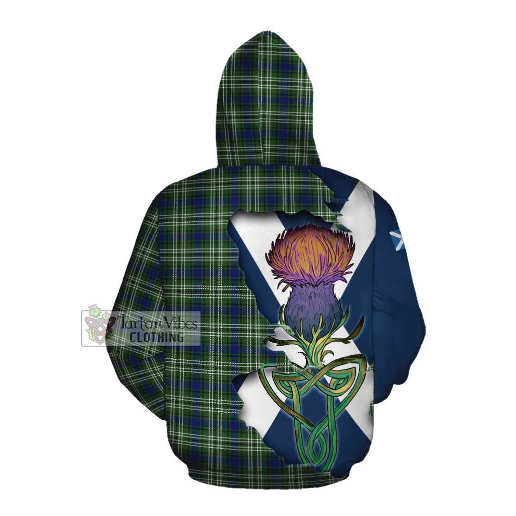 Tartan Vibes Clothing Swinton Tartan Family Crest Cotton Hoodie Scottish Thistle Celtic Inspired