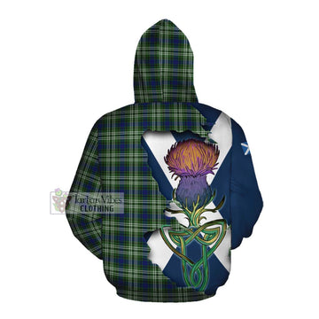 Tartan Vibes Clothing Swinton Tartan Family Crest Cotton Hoodie Scottish Thistle Celtic Inspired
