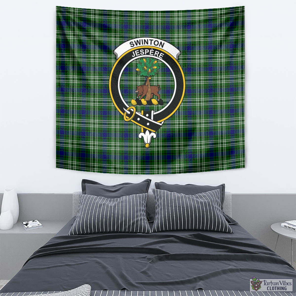 Swinton Tartan Tapestry Wall Hanging and Home Decor for Room with Family Crest - Tartan Vibes Clothing