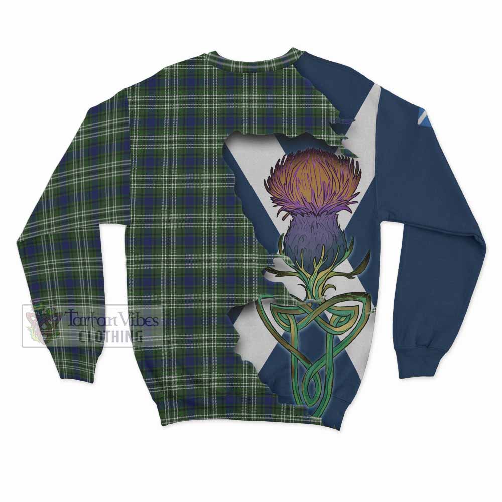 Tartan Vibes Clothing Swinton Tartan Family Crest Sweatshirt Scottish Thistle Celtic Inspired