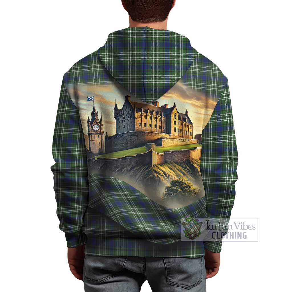 Swinton Tartan Family Crest Hoodie with Scottish Ancient Castle Style - Tartan Vibes Clothing
