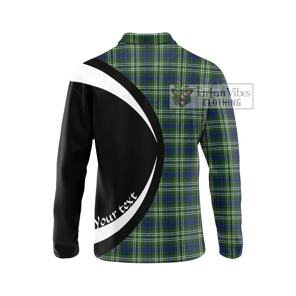Swinton Tartan Long Sleeve Polo Shirt with Family Crest Circle Style - Tartan Vibes Clothing