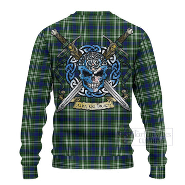 Swinton Tartan Ugly Sweater with Family Crest Celtic Skull Style - Tartan Vibes Clothing