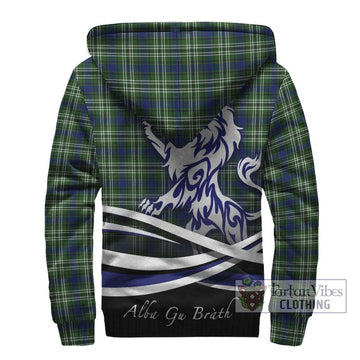 Swinton Tartan Sherpa Hoodie with Alba Gu Brath Regal Lion Emblem - Tartan Vibes Clothing