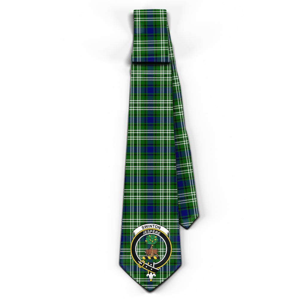 Swinton Tartan Classic Necktie with Family Crest - Tartan Vibes Clothing