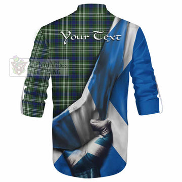 Swinton Tartan Ghillie Kilt Shirt with Family Crest Scotland Patriotic Style - Tartan Vibes Clothing