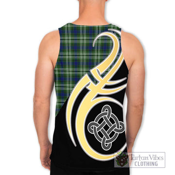 Swinton Tartan Men's Tank Top with Family Crest and Celtic Symbol Style - Tartan Vibes Clothing