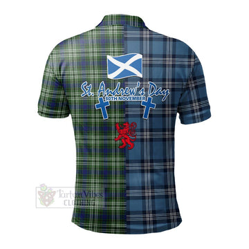 Swinton Tartan Polo Shirt Happy St. Andrew's Day Half Tartan Style - Tartan Vibes Clothing