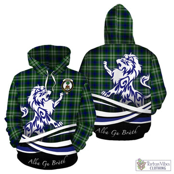 Swinton Tartan Hoodie with Alba Gu Brath Regal Lion Emblem - Tartan Vibes Clothing