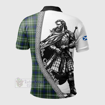 Swinton Tartan Clan Crest Polo Shirt with Highlander Warrior Celtic Style - Tartan Vibes Clothing