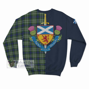 Swinton Tartan Sweatshirt Alba with Scottish Lion Royal Arm Half Style - Tartan Vibes Clothing