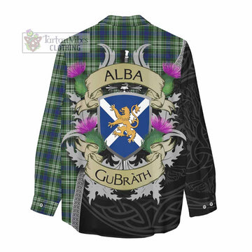 Swinton Tartan Family Crest Women's Casual Shirt Lion Rampant Royal Thistle Shield Celtic Inspired - Tartan Vibes Clothing