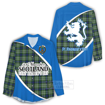 Swinton Family Crest Tartan Women's Casual Shirt Celebrate Saint Andrew's Day in Style - Tartan Vibes Clothing