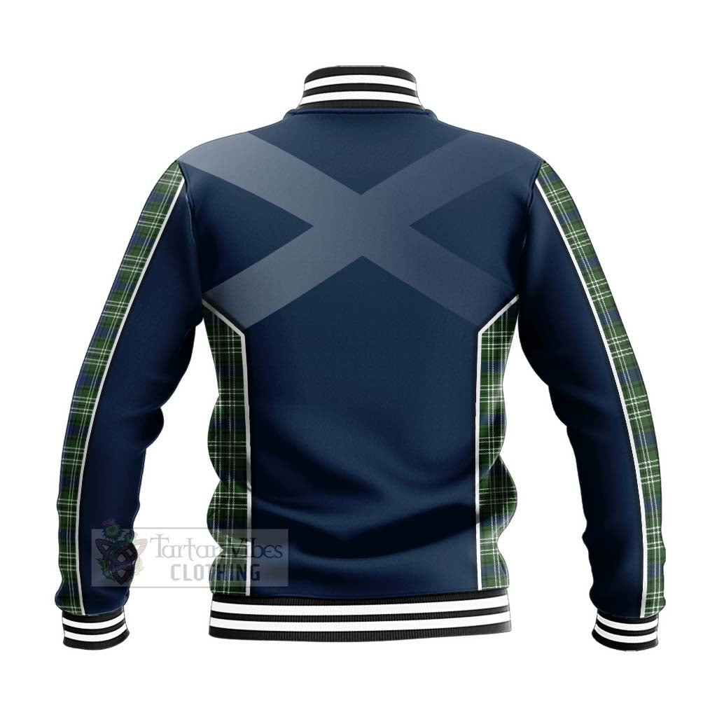 Swinton Tartan Baseball Jacket with Family Crest and Scottish Thistle Vibes Sport Style - Tartan Vibes Clothing