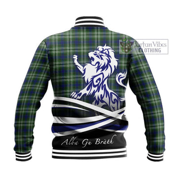 Swinton Tartan Baseball Jacket with Alba Gu Brath Regal Lion Emblem - Tartan Vibes Clothing