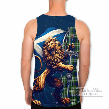 Swinton Tartan Family Crest Men's Tank Top with Scottish Majestic Lion - Tartan Vibes Clothing