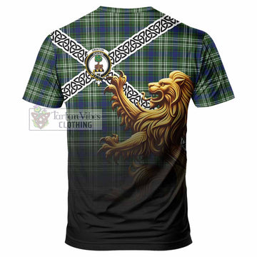 Swinton Crest Tartan T-Shirt with Golden Lion Emblem Celtic Style - Tartan Vibes Clothing