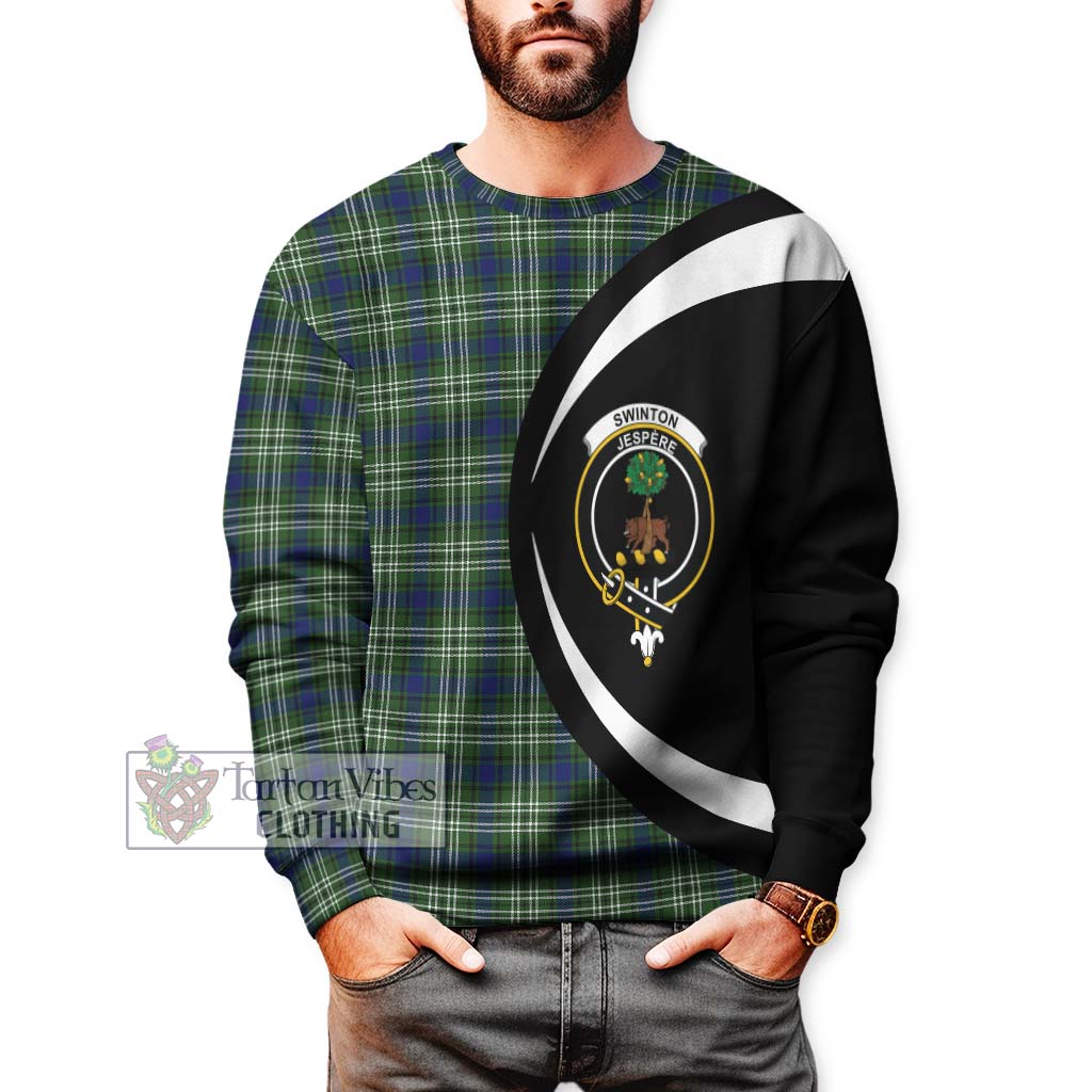 Swinton Tartan Sweatshirt with Family Crest Circle Style - Tartan Vibes Clothing