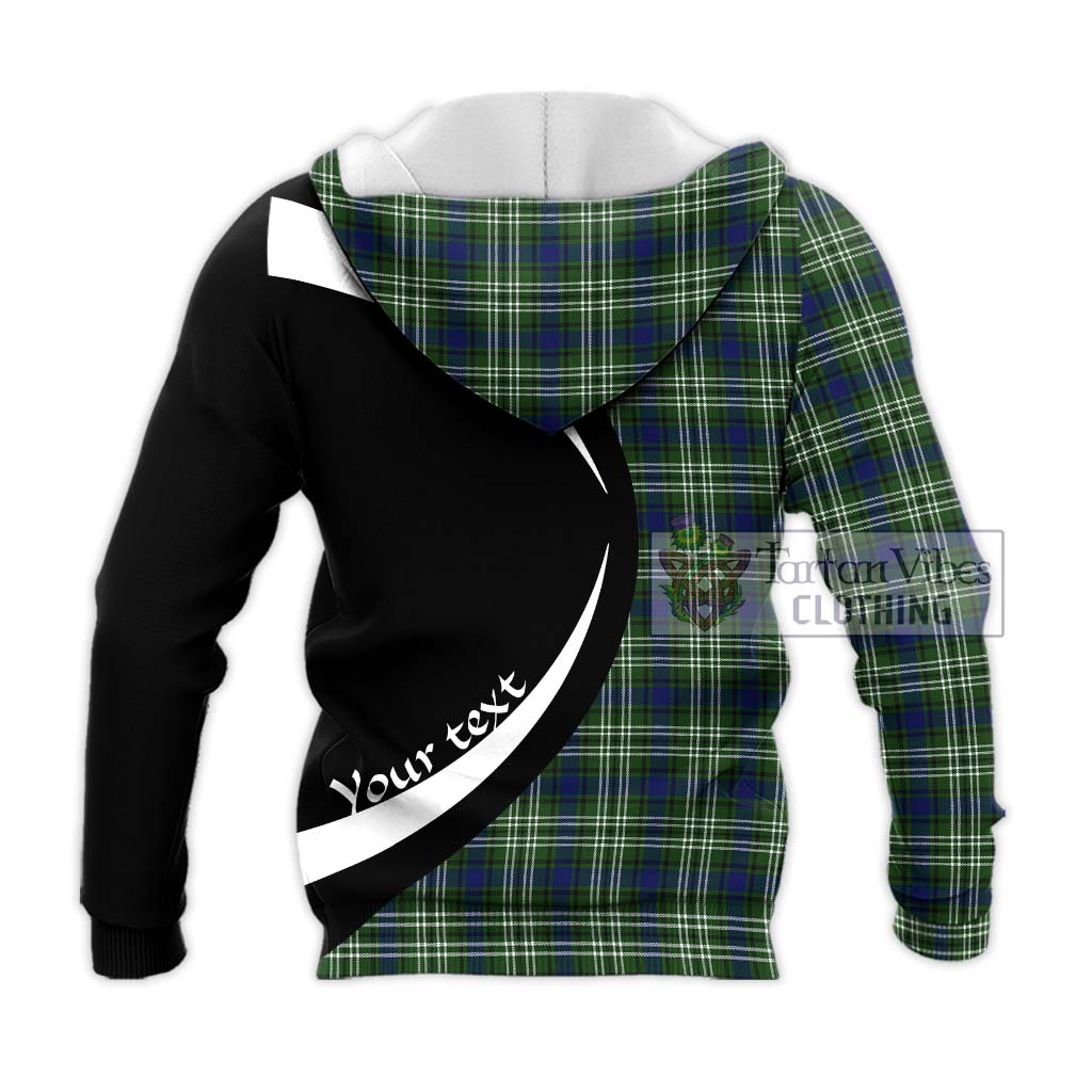 Swinton Tartan Knitted Hoodie with Family Crest Circle Style - Tartan Vibes Clothing