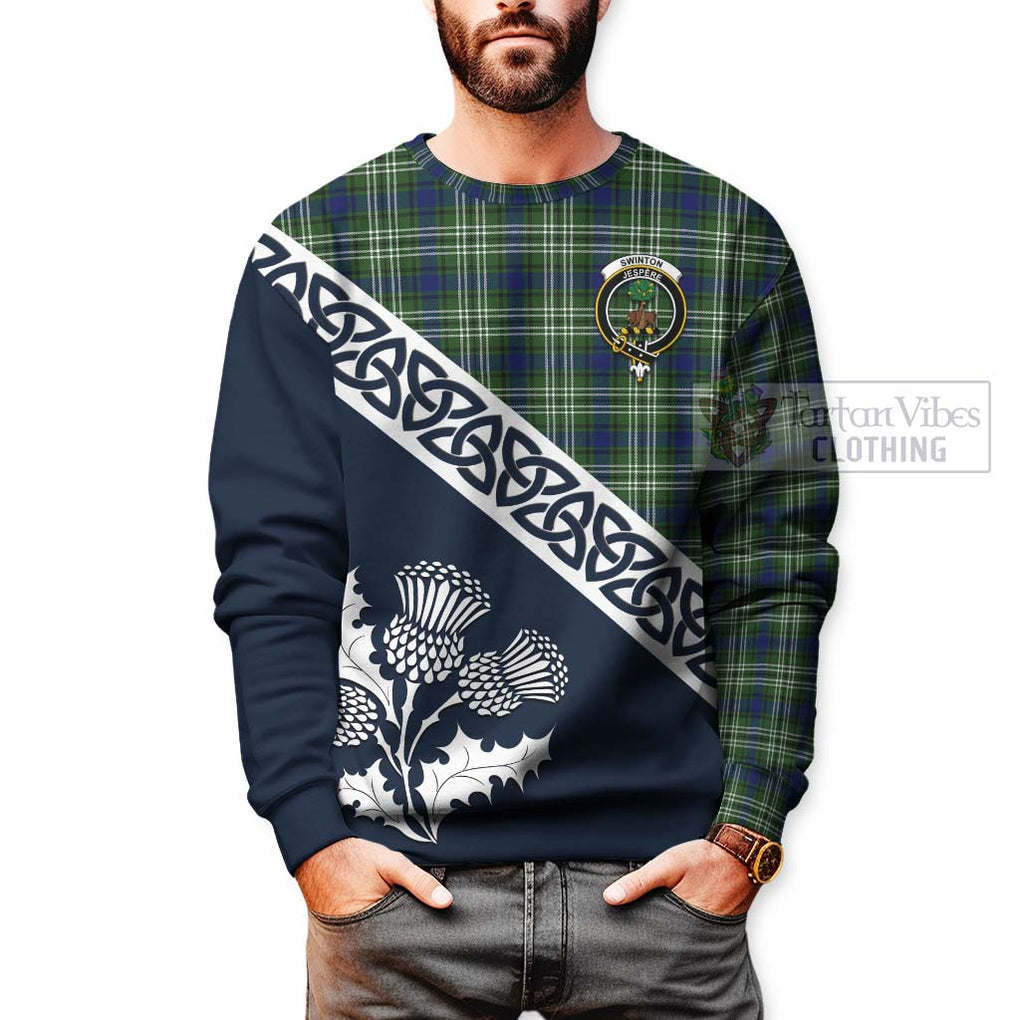 Swinton Tartan Sweatshirt Featuring Thistle and Scotland Map - Tartan Vibes Clothing