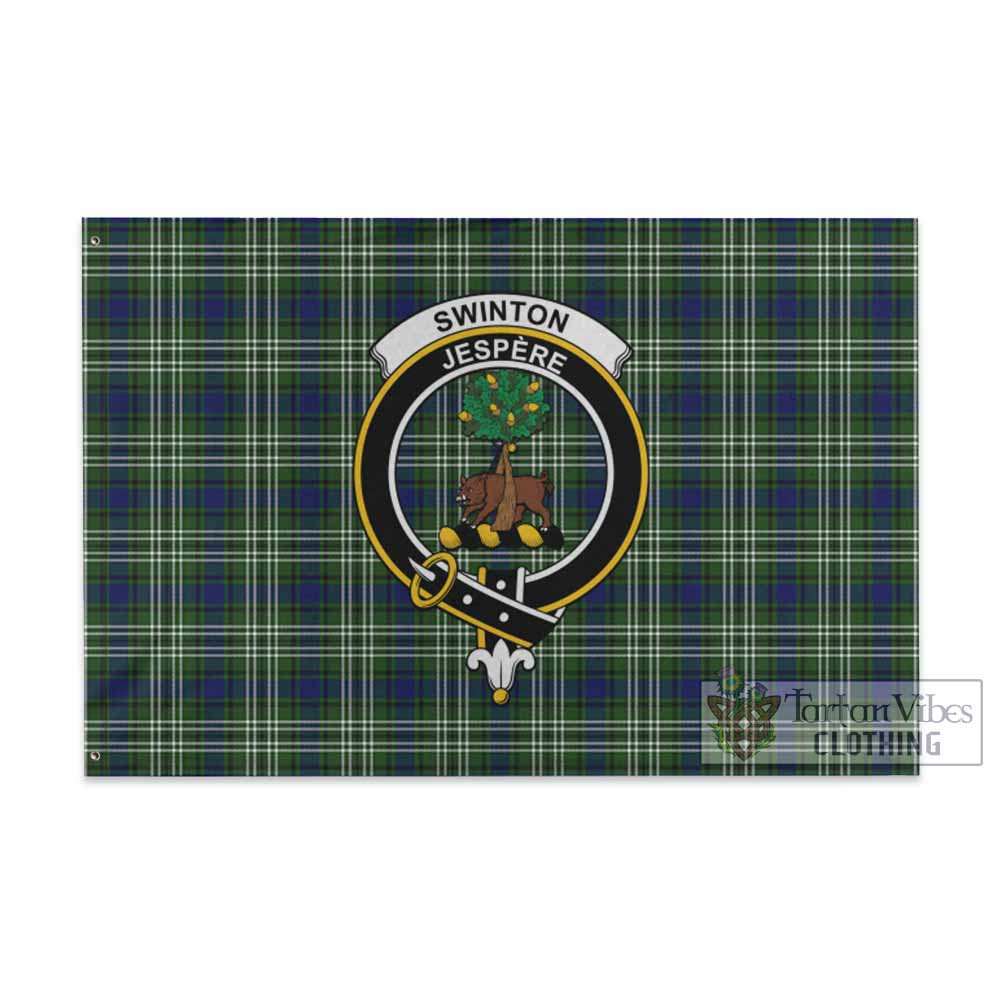 Tartan Vibes Clothing Swinton Tartan House Flag with Family Crest
