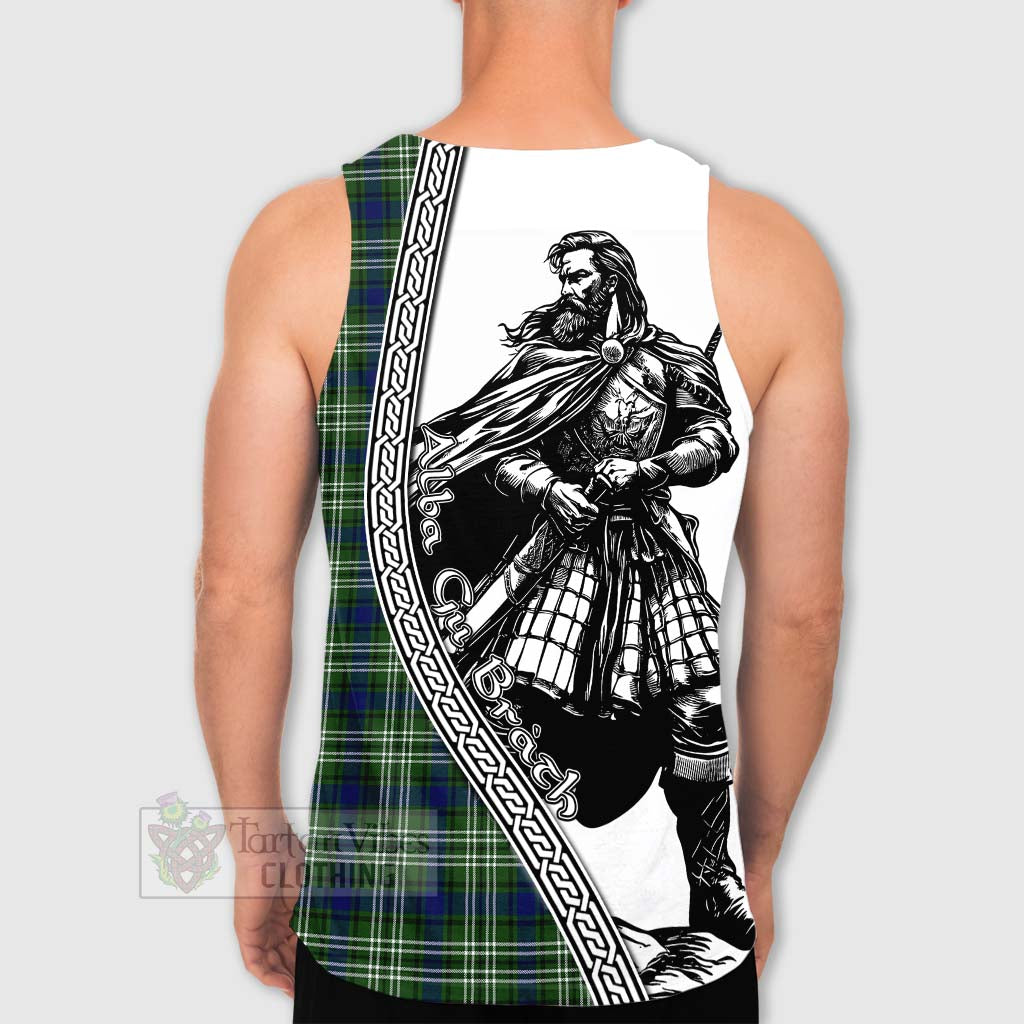 Swinton Tartan Clan Crest Men's Tank Top with Highlander Warrior Celtic Style - Tartan Vibes Clothing