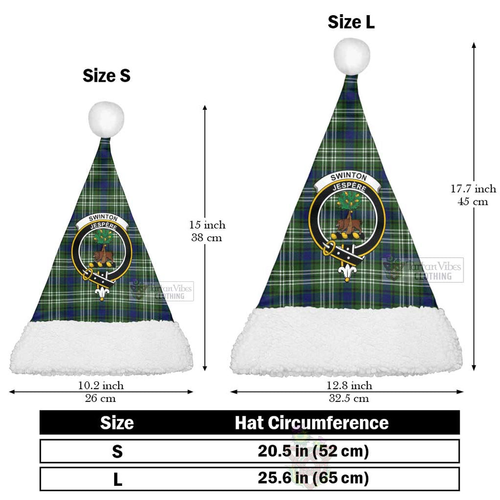 Swinton Tartan Christmas Santa Hats with Family Crest Christmas Hat L 25.6in (65cm) - Tartan Vibes Clothing