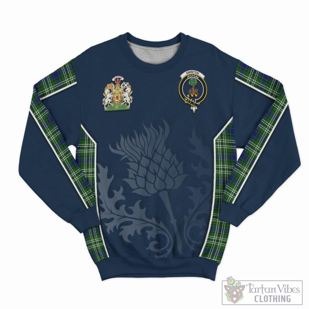 Tartan Vibes Clothing Swinton Tartan Sweatshirt with Family Crest and Scottish Thistle Vibes Sport Style