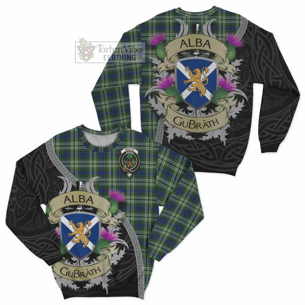 Swinton Tartan Family Crest Sweatshirt Lion Rampant Royal Thistle Shield Celtic Inspired - Tartan Vibes Clothing