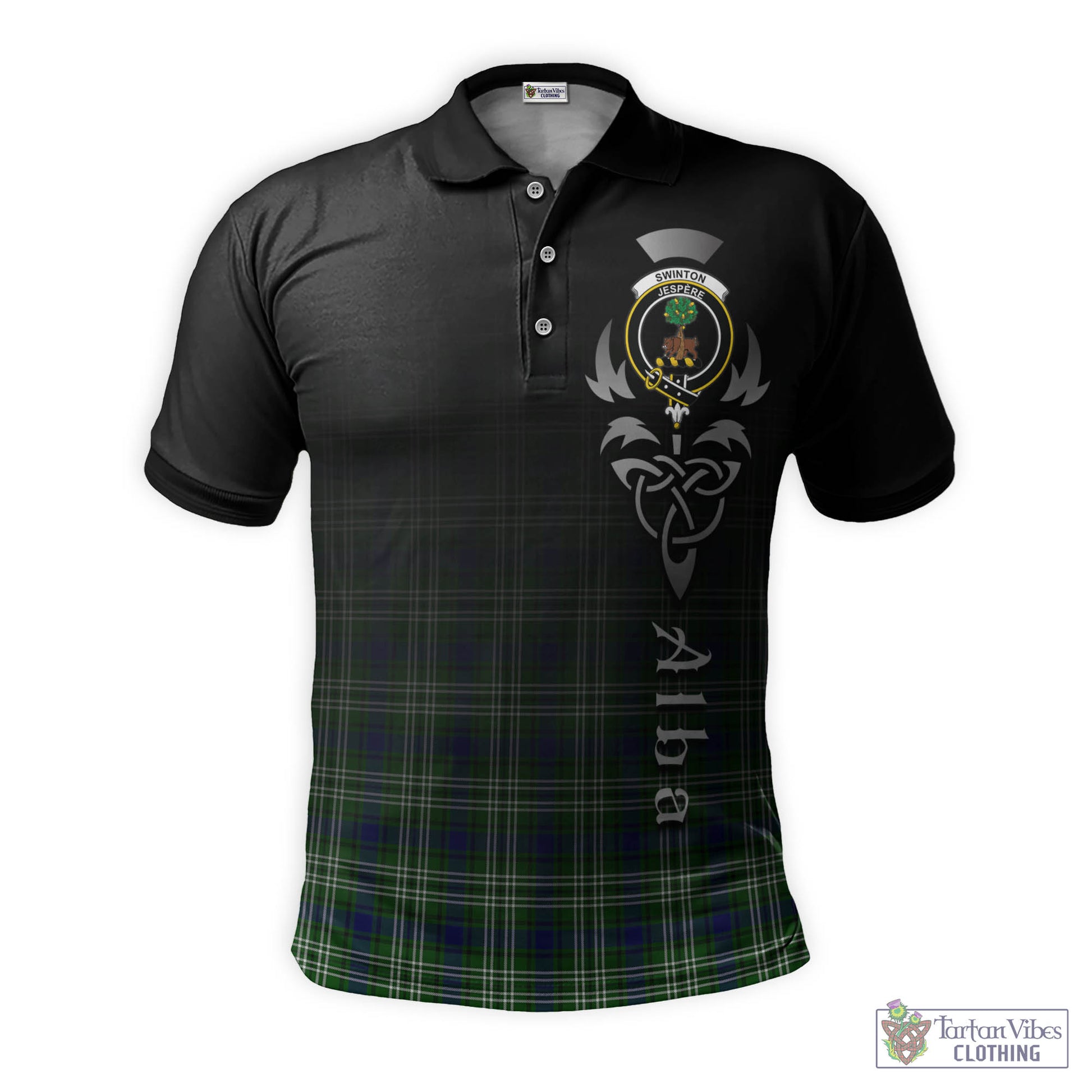 Swinton Tartan Polo Shirt Featuring Alba Gu Brath Family Crest Celtic Inspired - Tartan Vibes Clothing
