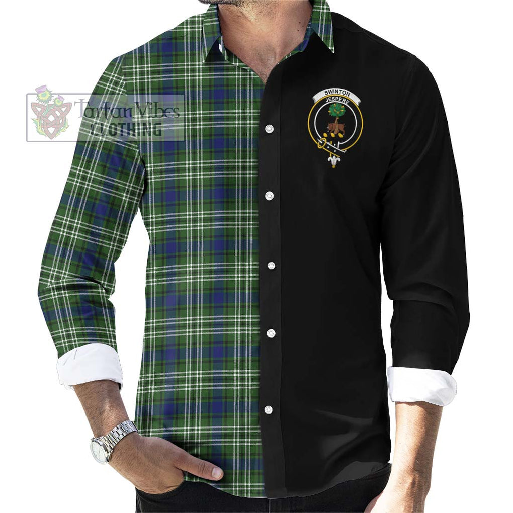 Swinton Tartan Long Sleeve Button Shirt with Family Crest and Half Of Me Style - Tartanvibesclothing Shop