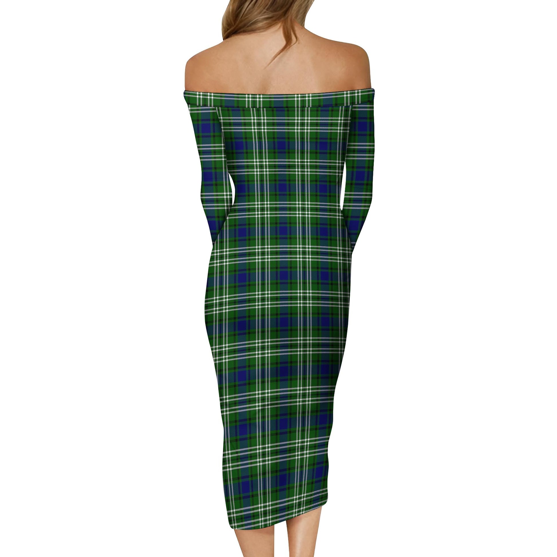 Swinton Tartan Off Shoulder Lady Dress - Tartan Vibes Clothing