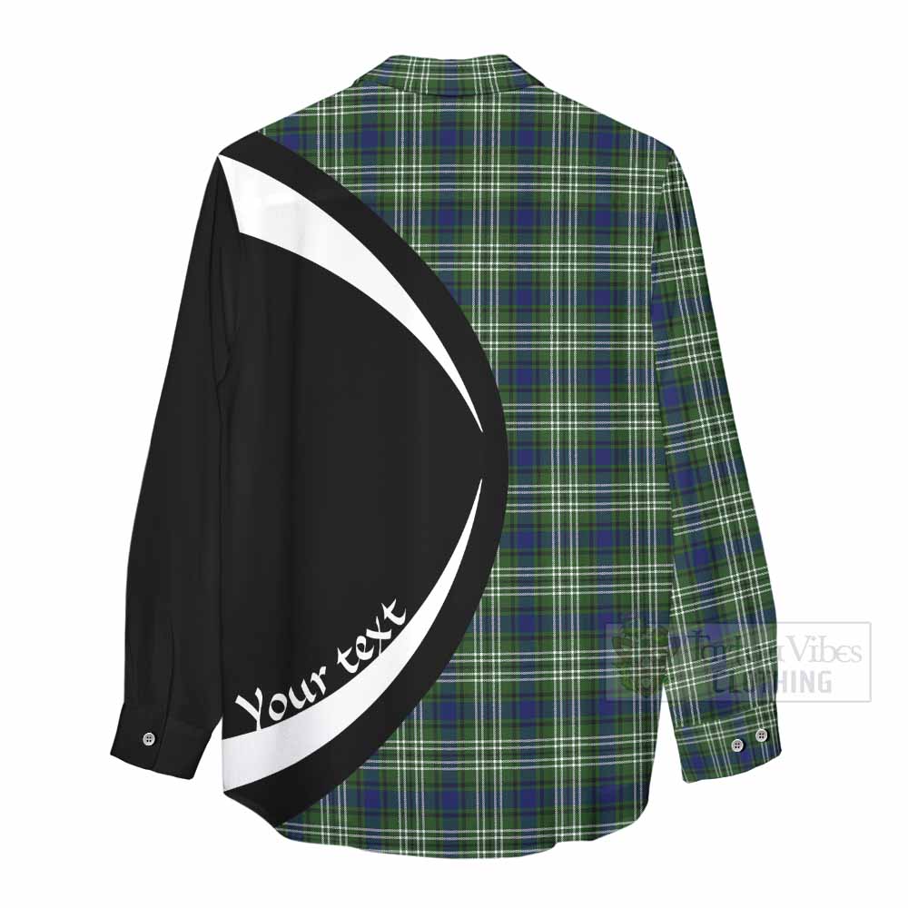 Swinton Tartan Women's Casual Shirt with Family Crest Circle Style - Tartan Vibes Clothing