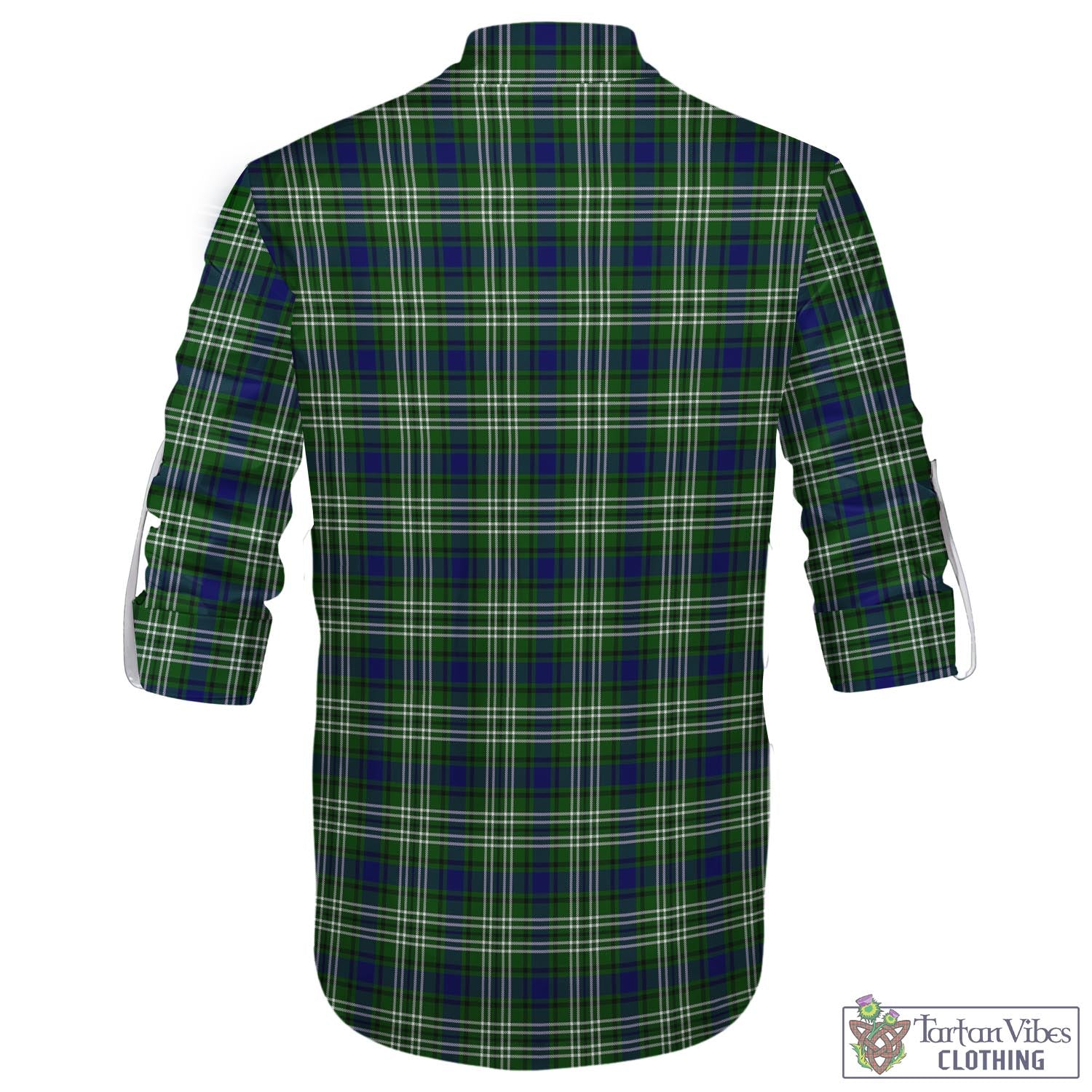 Tartan Vibes Clothing Swinton Tartan Men's Scottish Traditional Jacobite Ghillie Kilt Shirt with Family Crest