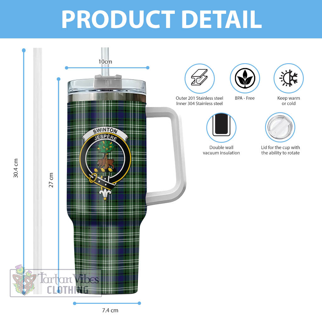 Swinton Tartan Tumbler with Handle with Family Crest - Tartan Vibes Clothing