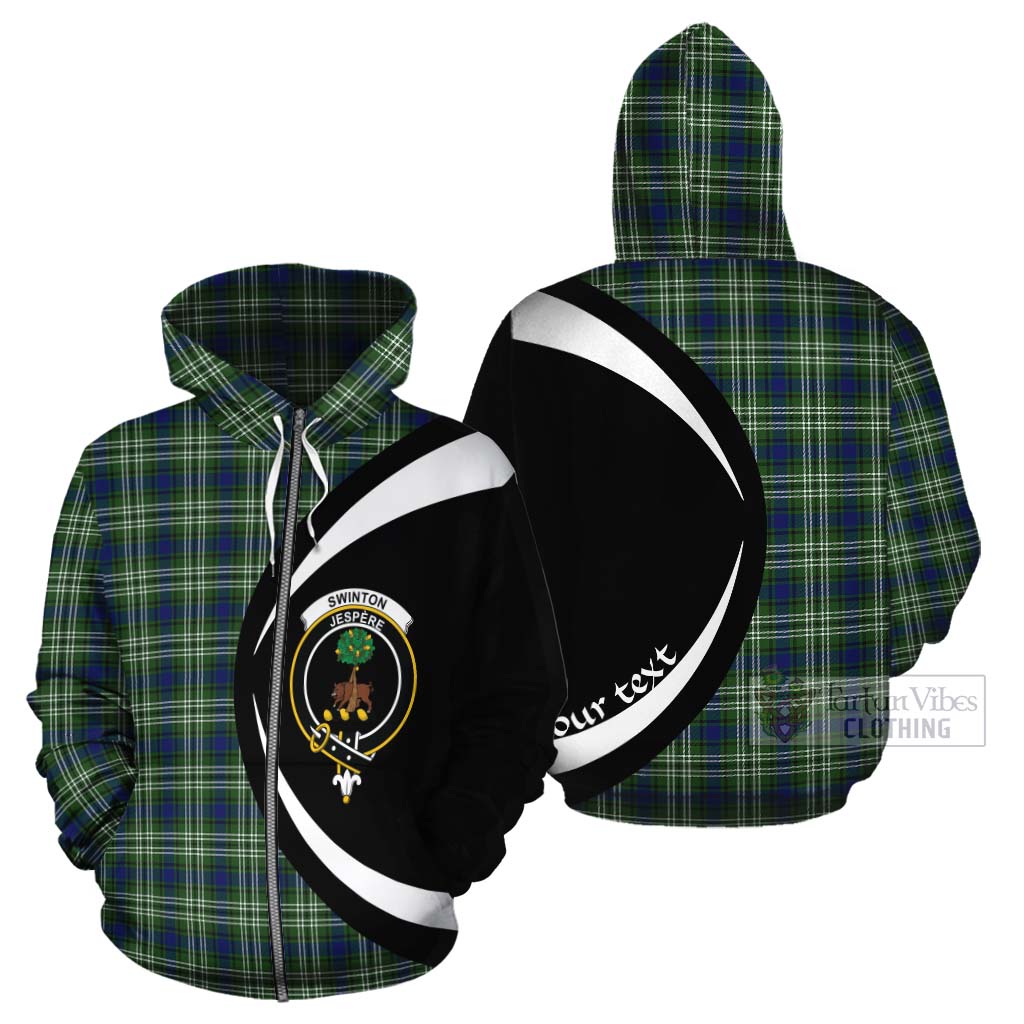 Swinton Tartan Cotton Hoodie with Family Crest Circle Style - Tartan Vibes Clothing