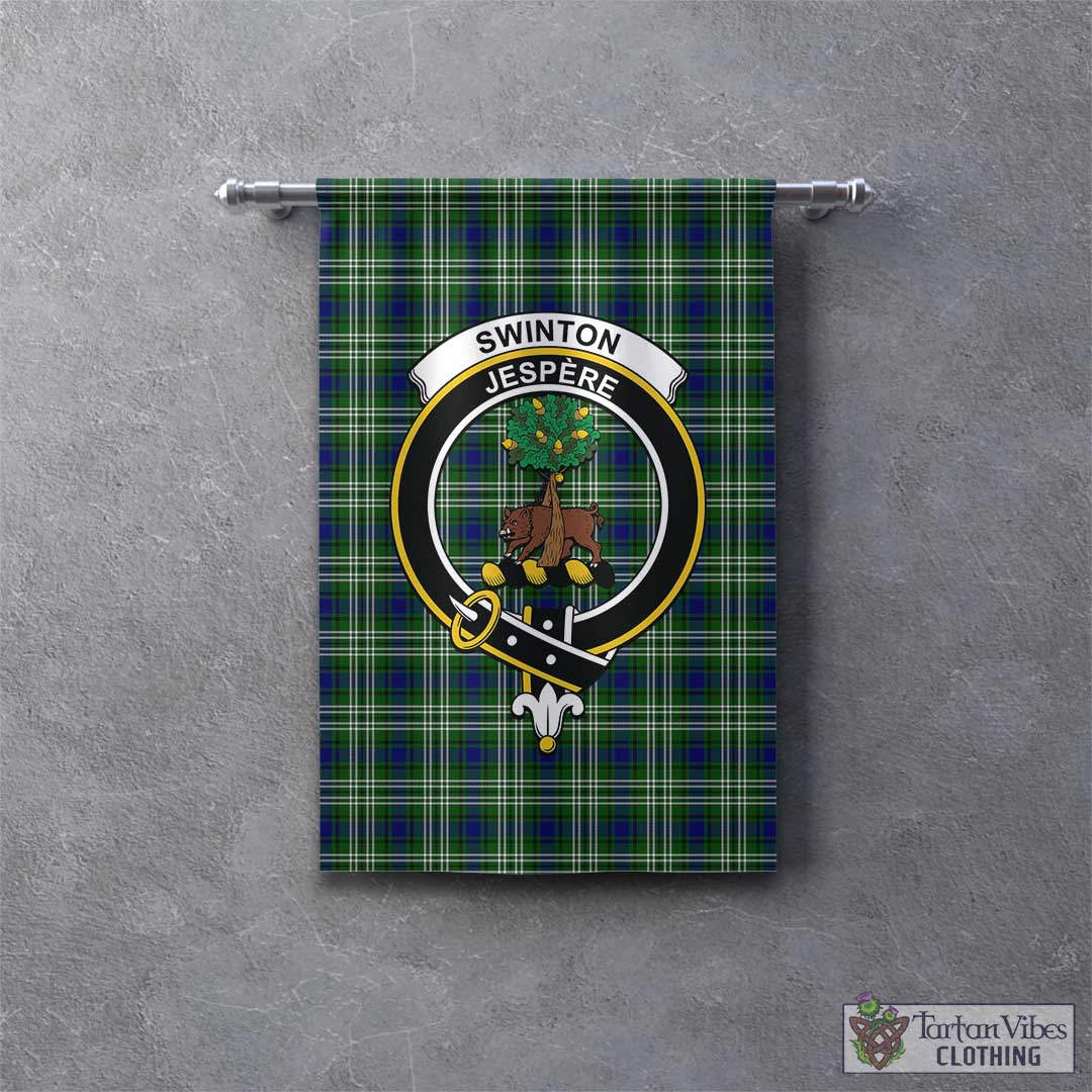 Swinton Tartan Gonfalon, Tartan Banner with Family Crest - Tartan Vibes Clothing